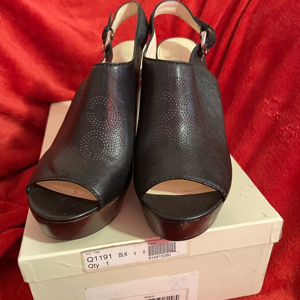 Coach Jade Wooden Platform Sandals